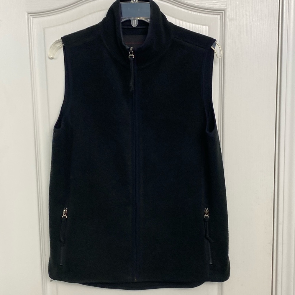 Banana Republic black,  long waisted, zip up, vest
